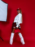 Leather imitation jacket "MATCHA CV2139" - WHITE